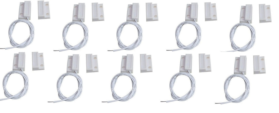 Lot de 10 contacts nf saillie 23mm blanc detecteur ouverture 114ms capteur magnetique pour alarme - ECLATS DESTOCKAGE