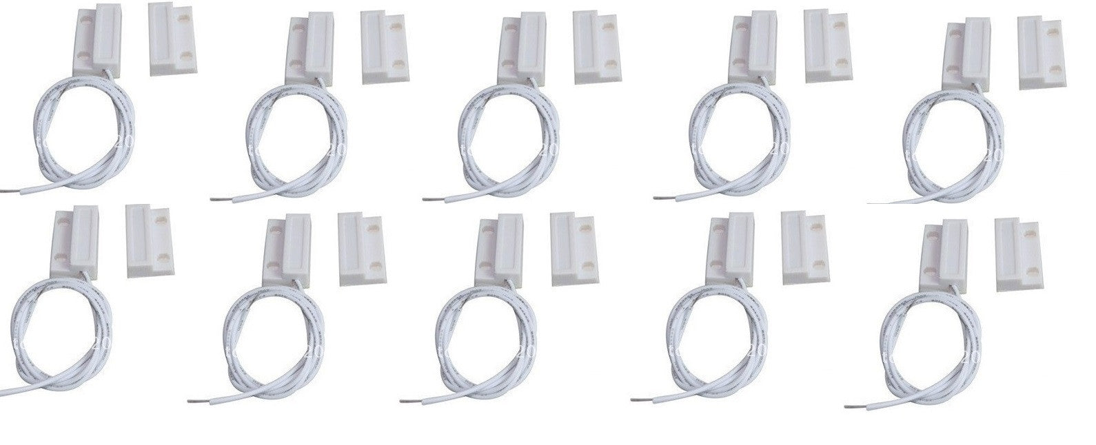 Lot de 10 contacts nf saillie blanc 23mm detecteur ouverture 114ms capteur magnetique pour alarme ECLATS DESTOCKAGE