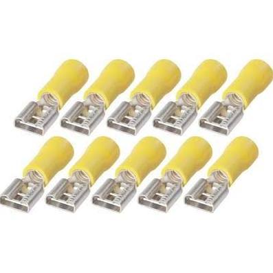 Lot de 10 cosses femelle cosse faston 6.35mm jaune 6.3x0.8mm ECLATS DESTOCKAGE