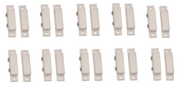 Lot de 10 detecteurs capteur ouverture magnetique contact nf saillie blanc contacteur adhesif destockage ECLATS DESTOCKAGE