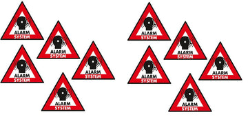Lot de 10 etiquettes dissuasive panneau sticker systeme alarme autocollant adhesif system protection ECLATS DESTOCKAGE
