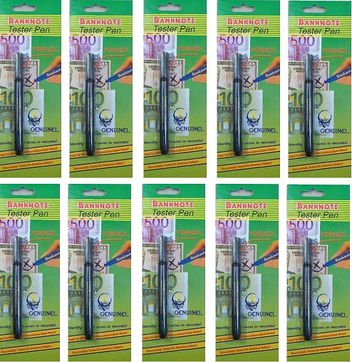Lot de 10 feutres marqueurs détecteur de faux billets compatible safescan ECLATS DESTOCKAGE
