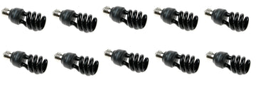 Lot de 10 lampes uv ampoule fluocompacte lumiere noire spirale e27 20w 220v 230v 240v ultraviolet ECLATS DESTOCKAGE