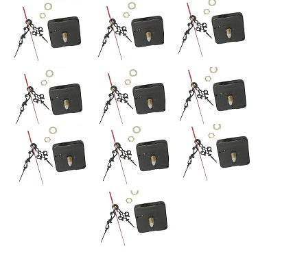 Lot de 10 mecanisme horloge quartz axe 8mm avec aiguille compatible 4mm 5mm 6mm 7mm ECLATS DESTOCKAGE
