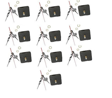 Lot de 10 mecanisme horloge quartz axe 8mm avec aiguille compatible 4mm 5mm 6mm 7mm ECLATS DESTOCKAGE