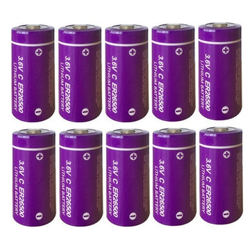 Lot de 10 Pile lithium 3.6v 9000mAh 9ah 26500 ls26500 taille c r14 lsa8500 sl770 lsh14 LiSOCL2 ECLATS DESTOCKAGE