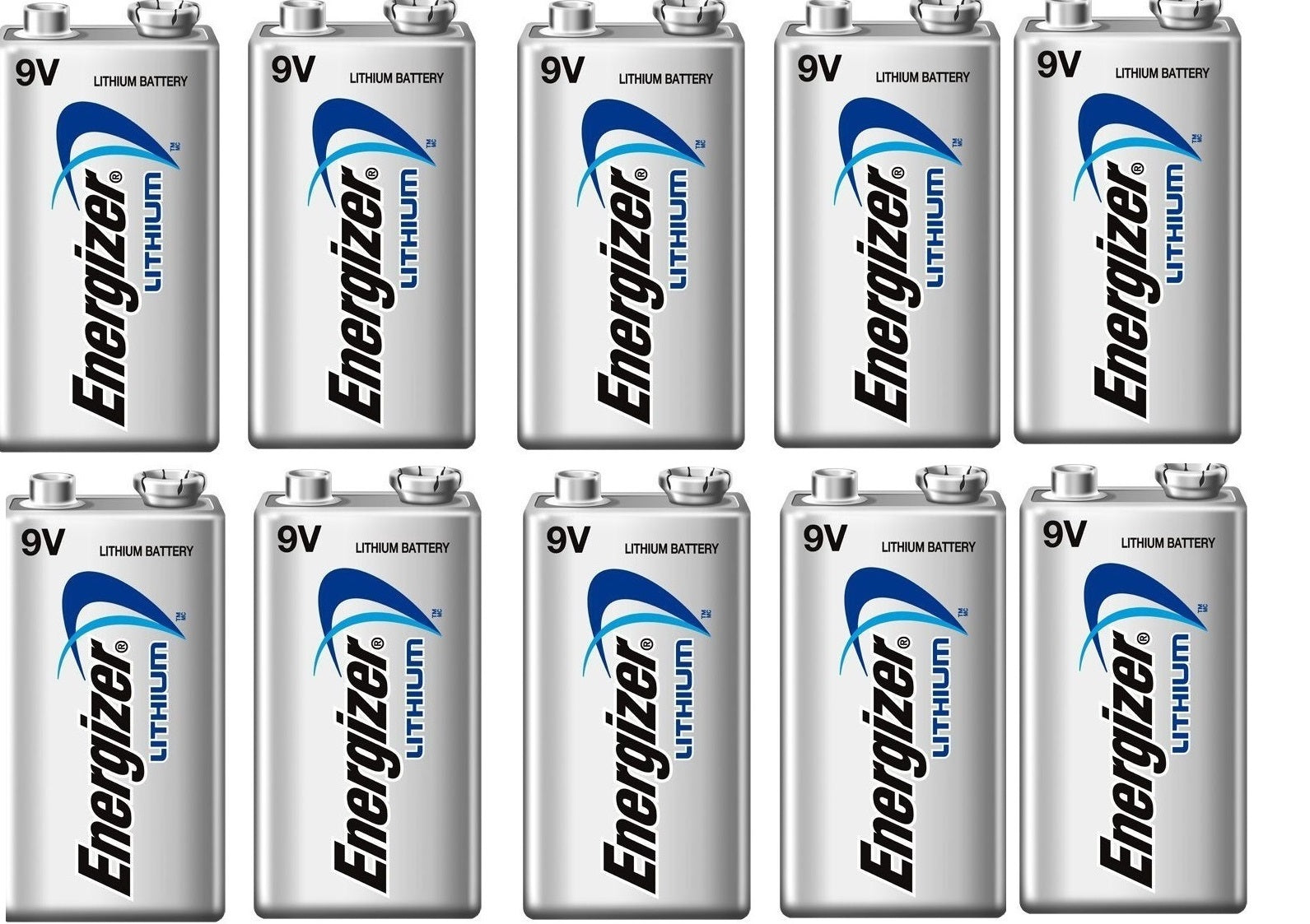 Lot de 10 piles 9v lithium energizer l522 750mah em9v 6f22 6lf22 am6 6lr61 1604a a9v 522 ECLATS DESTOCKAGE