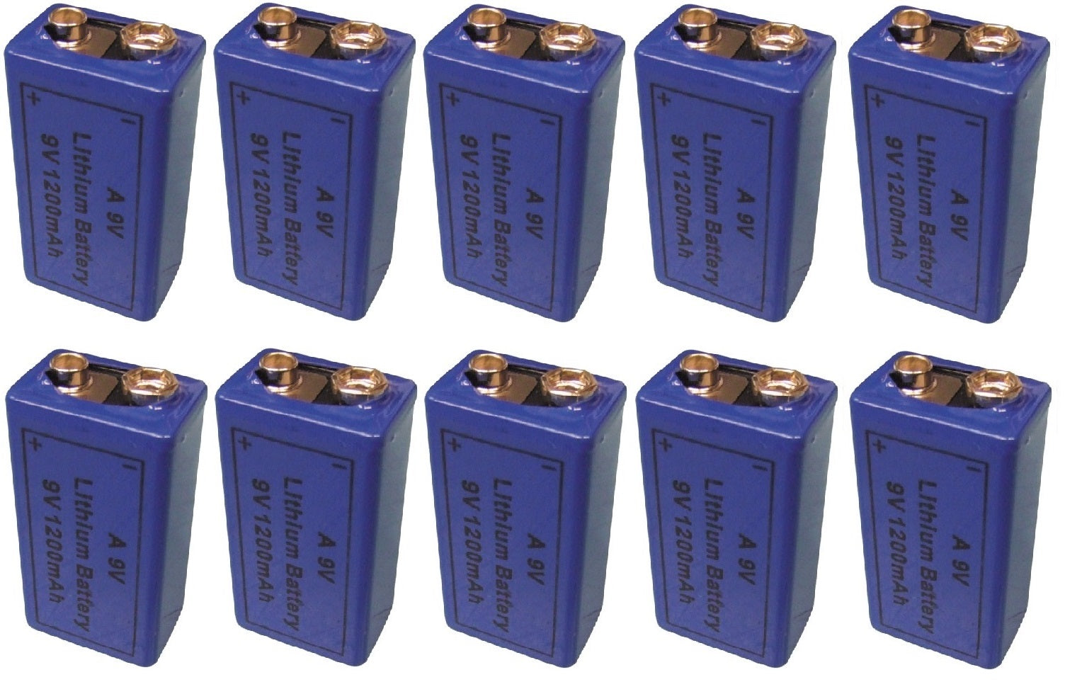 Lot de 10 piles electrique 9v lithium ultralife 1200ma em9v 6f22 6lf22 am6 6lr61 ECLATS DESTOCKAGE