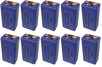 Lot de 10 piles electrique 9v lithium ultralife 1200ma em9v 6f22 6lf22 am6 6lr61 ECLATS DESTOCKAGE