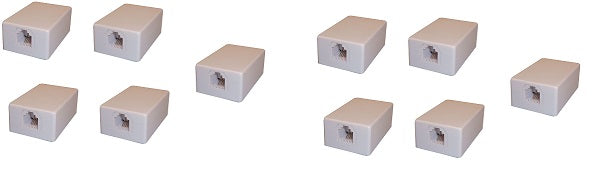 Lot de 10 prises murale saillie modulaire rj11 6p4c tcu10 bornier a fil telephone ECLATS DESTOCKAGE