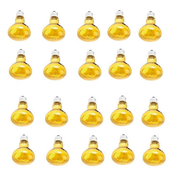 Lot de 20 Spots couleur disco jaune e27 60w r80 220v lamp60o2 lamp60y2 lampe lumiere ampoule ECLATS DESTOCKAGE