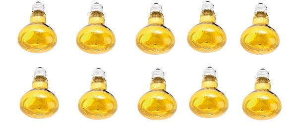 Lot de 10 Spots couleur disco jaune e27 60w r80 220v lamp60o2 lamp60y2 lampe lumiere ampoule ECLATS DESTOCKAGE