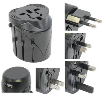 Lot de 100 adaptateurs secteur universel prise 150 pays avec usb voyage europe - ECLATS DESTOCKAGE