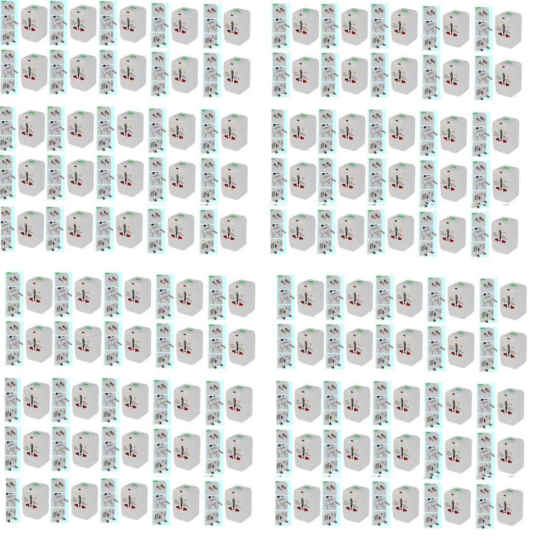 Lot de 100 adaptateurs voyage secteur prise electrique universel 150 pays italie espagne europe usa - ECLATS DESTOCKAGE