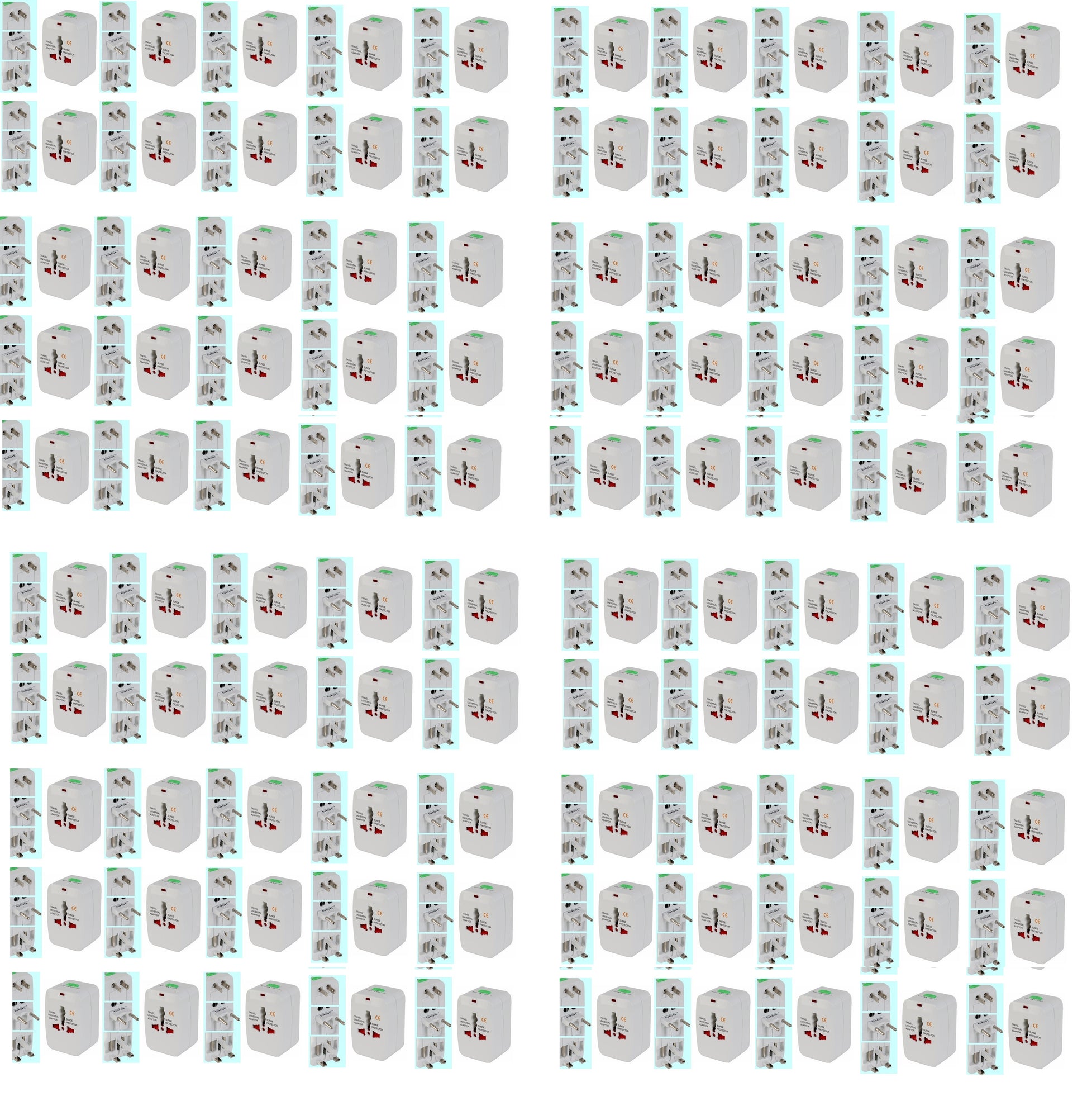 Lot de 100 adaptateurs voyage secteur prise electrique universel 150 pays italie espagne europe usa - ECLATS DESTOCKAGE