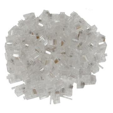 Lot de 100 fiches cristal plug rj45 8p/8c a sertir reseau 8p8c prise telephonique telephonie cat6 ECLATS DESTOCKAGE