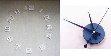 Lot de 12 chiffres 5x4.5cm + horloge murale a monter soi meme mecanisme a quartz ECLATS DESTOCKAGE
