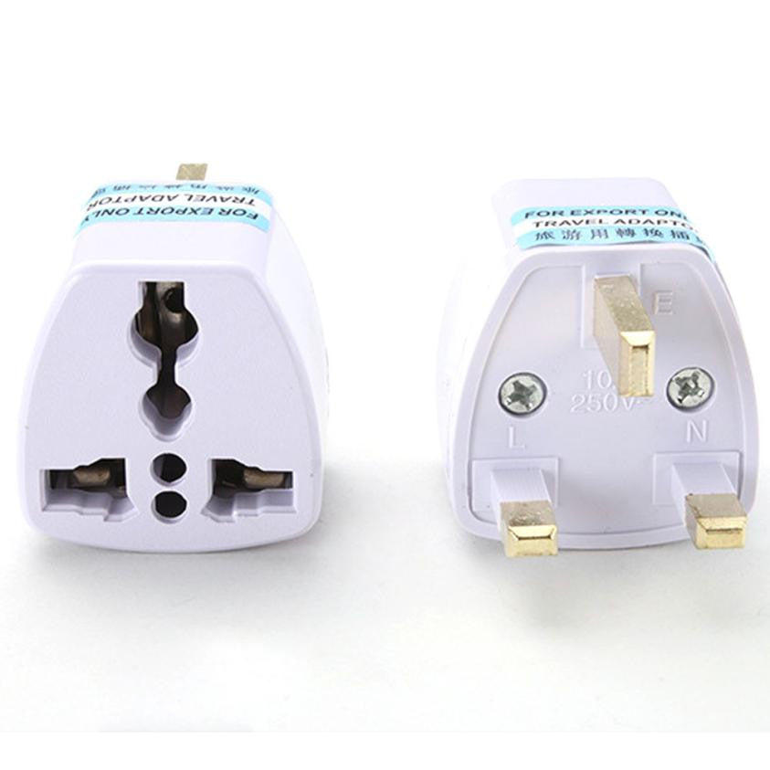Lot de 2 adaptateurs secteur gb voyage uk prise electrique europeenne vers fiche anglaise - ECLATS DESTOCKAGE