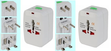 Lot de 2 adaptateurs secteur prise electrique universel voyage 150 pays italie espagne europe usa - ECLATS DESTOCKAGE