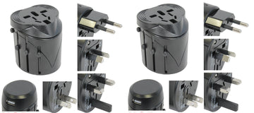 Lot de 2 adaptateurs secteur universel prise 150 pays avec usb voyage europe - ECLATS DESTOCKAGE