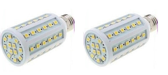 Lot de 2 ampoules 12w e27 220v 60 leds 5050 smd 360° blanc froid 1050 lumen ECLATS DESTOCKAGE