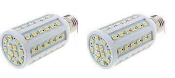 Lot de 2 ampoules 12w e27 220v 60 leds 5050 smd 360° blanc froid 1050 lumen ECLATS DESTOCKAGE