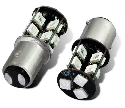 Lot de 2 ampoules 19 led ba15s 12v 3w p21w auto 5050 smd blanc 1156/1157 lumiere gyrophare - ECLATS DESTOCKAGE