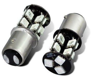 Lot de 2 ampoules 19 led ba15s 12v p21w 3w auto 5050 smd blanc 1156/1157 lumiere gyrophare - ECLATS DESTOCKAGE