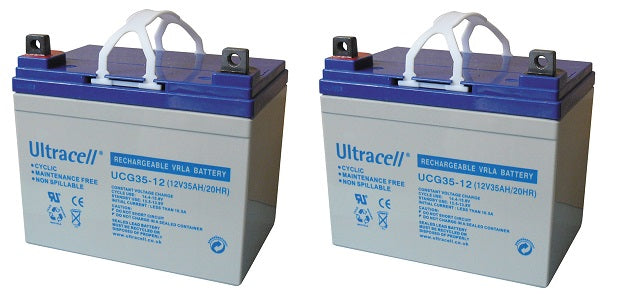 Lot de 2 batteries accu gel 12v 35ah ucg35 12 plomb rechargeables 35a accumulateur solaires - ECLATS DESTOCKAGE
