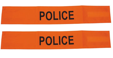 Lot de 2 brassard police orange fluo en471 velcro securite routiere haute visibilite protection bras - ECLATS DESTOCKAGE