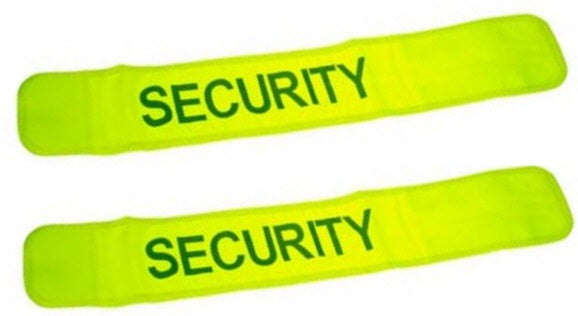 Lot de 2 brassards jaune fluo en471 security velcro securite routiere visibilite protection bras - ECLATS DESTOCKAGE