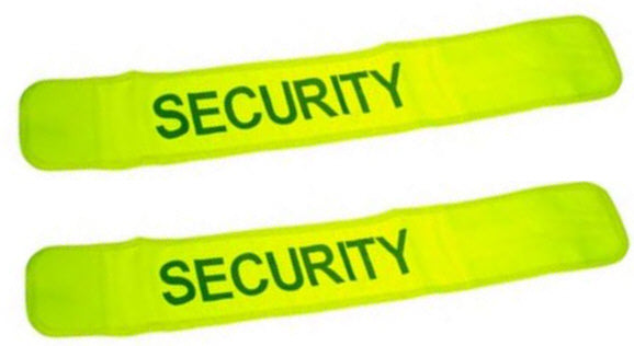 Lot de 2 brassards securite fluo jaune en471 security velcro routiere visibilite - ECLATS DESTOCKAGE