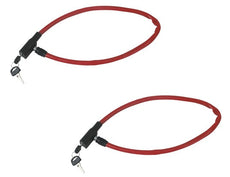 Lot de 2 cadenas velo antivol bicyclette 65cm a serrure a clef 147622