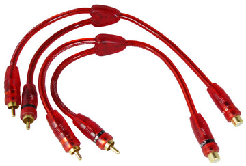Lot de 2 cordons en y 1 rca femelle 2 rca mâle ECLATS DESTOCKAGE