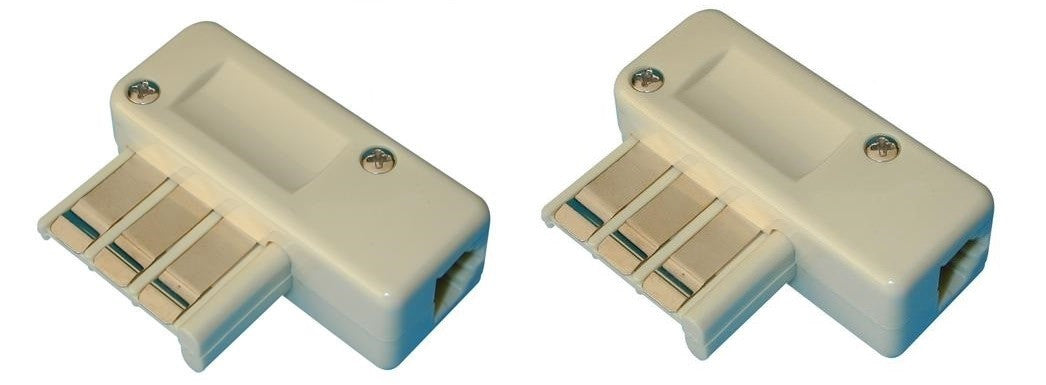 Lot de 2 fiches telephone mâle usa 6 plots adaptateur convertisseur prise telephonique us - ECLATS DESTOCKAGE