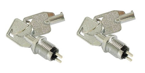 Lot de 2 interrupteur commutateur cle ks11 serrure electrique 2 clef ronde mini verrou marche arret ECLATS DESTOCKAGE