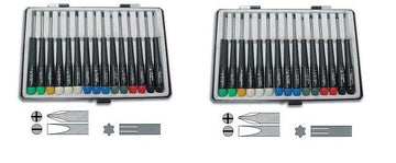 Lot de 2 jeux de 15 tournevis plat cruciforme star vtset15 outil outillage travaux precision optique ECLATS DESTOCKAGE