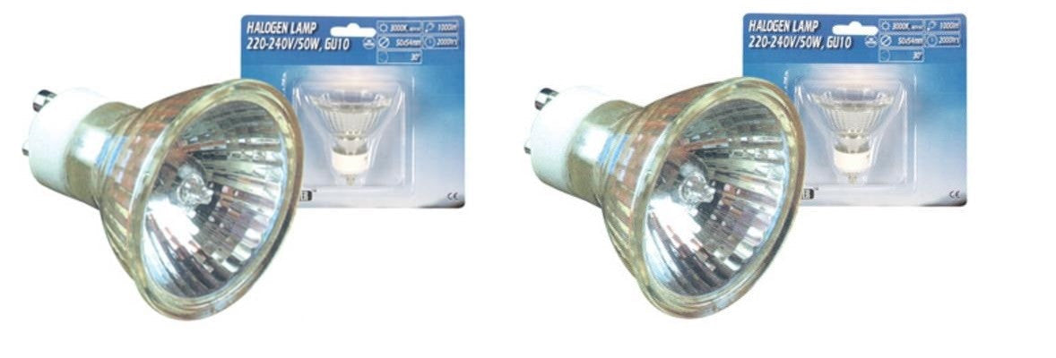 Lot de 2 lampes spot gu10 50w 220v eclairage lumiere halogene lamp h072hq ampoule electrique ECLATS DESTOCKAGE