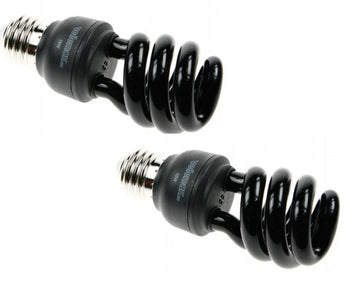 Lot de 2 lampes uv ampoule lumiere noire fluocompacte spirale e27 t3 15w 20w 220v 230v 240v ultraviolet ECLATS DESTOCKAGE