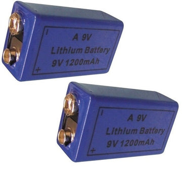 Lot de 2 piles 9v lithium 1200ma 6f22 6lf22 am6 6lr61 1604a a9v 522 mn1604 a1604 4022 ECLATS DESTOCKAGE