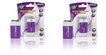 Lot de 2 piles electrique 9v lithium hq-lith-9v-01 em9v 6f22 6lf22 am6 6lr61 1604a 522 mn1604 ECLATS DESTOCKAGE