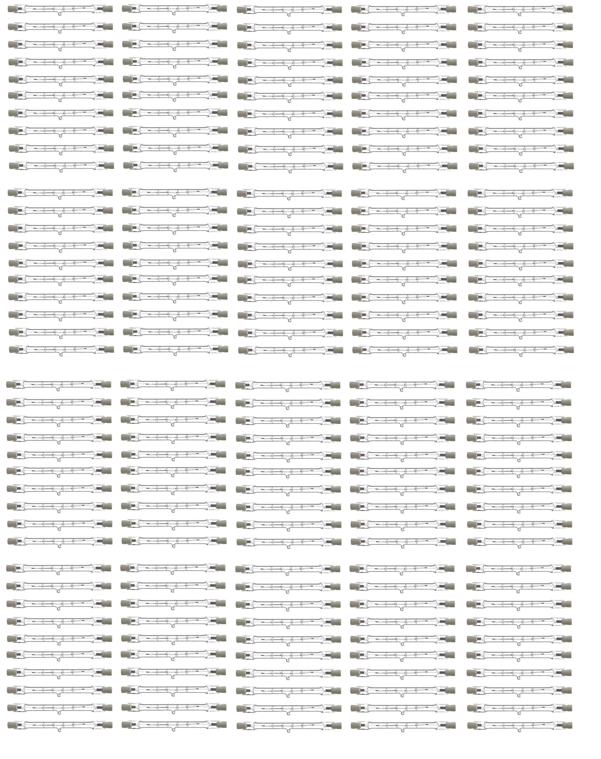 Lot de 200 tubes 220v 500w r7 r7s 117mm eclairage halogene 400w lumiere lamp hal500 lampe crayon ECLATS DESTOCKAGE