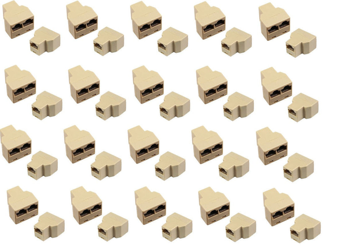 Lot de 20 adaptateurs 8p8c rj45 femelle 2 x rj45 femelle doubleur dedoubleur modulaire ECLATS DESTOCKAGE