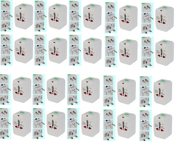 Lot de 20 adaptateurs voyage secteur prise electrique universel 150 pays italie espagne europe usa - ECLATS DESTOCKAGE