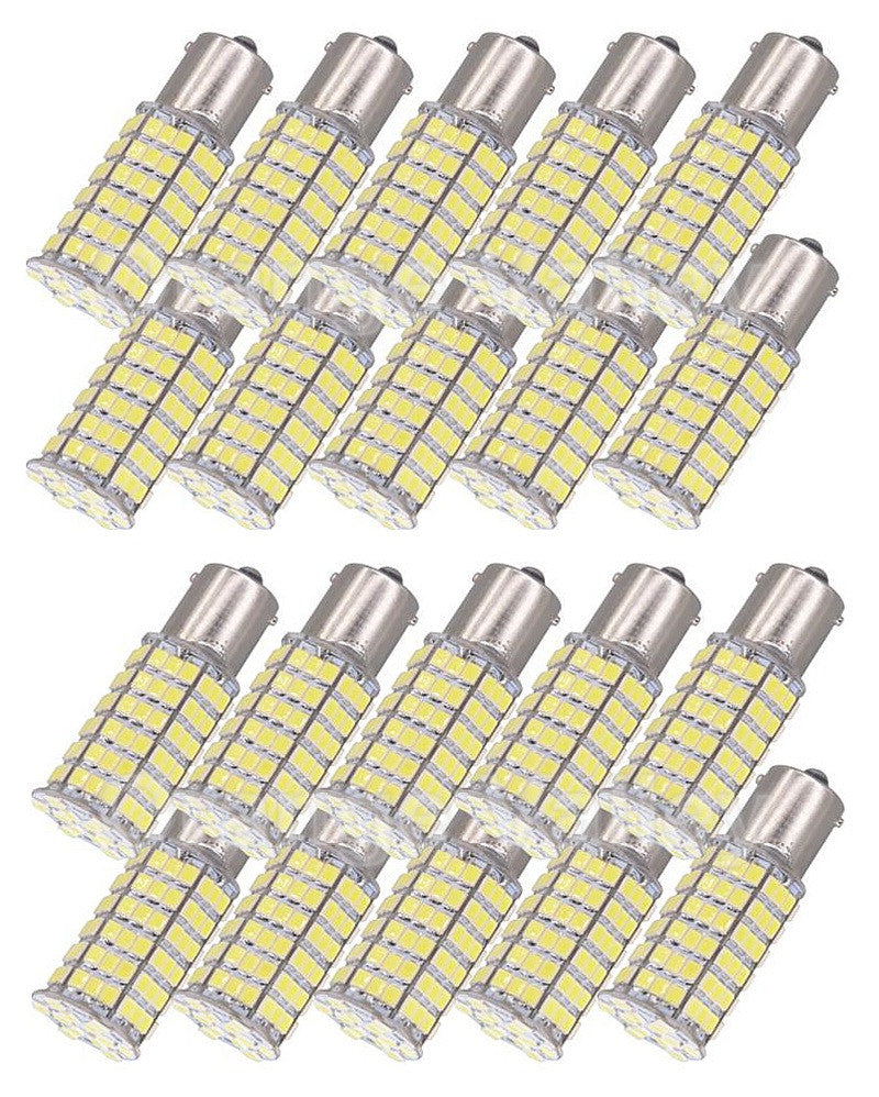 Lot de 20 ampoules ba15s 120 led 12v 6w 7w p21w auto b15 ba15 1210 smd blanc 1156 - ECLATS DESTOCKAGE