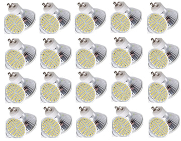 Lot de 20 ampoules de 60 leds blanc chaud 240v gu10 smd 3528 3.5w 4w 220v 230v spot ECLATS DESTOCKAGE