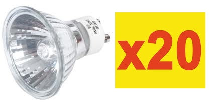 Lot de 20 ampoules halopar16 20w-gu10 220v eclairage halogene 230v 240v ECLATS DESTOCKAGE