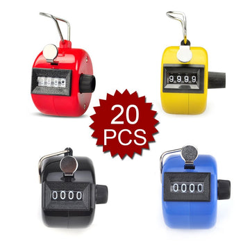 Lot de 20 compteurs manuel 5 Jaune + 5 rouge + 5 bleu + 5 noir ECLATS DESTOCKAGE