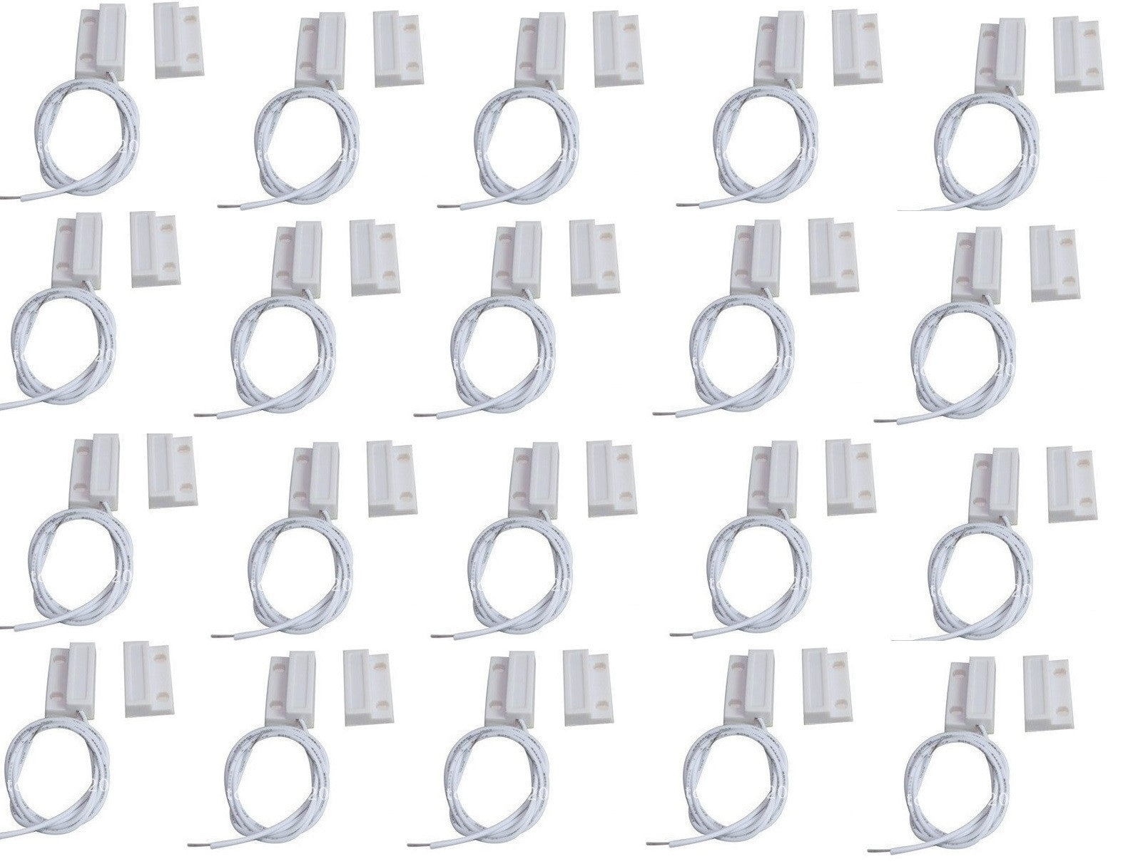 Lot de 20 contacts nf saillie 23mm blanc detecteur ouverture 114ms capteur magnetique pour alarme ECLATS DESTOCKAGE