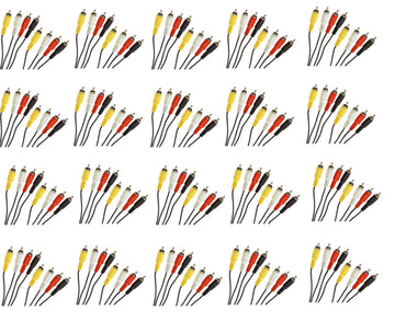 Lot de 20 cordons audio video 1,2m 4 rca mâle vers 4 rca mâle cable camera surveillance securite ECLATS DESTOCKAGE